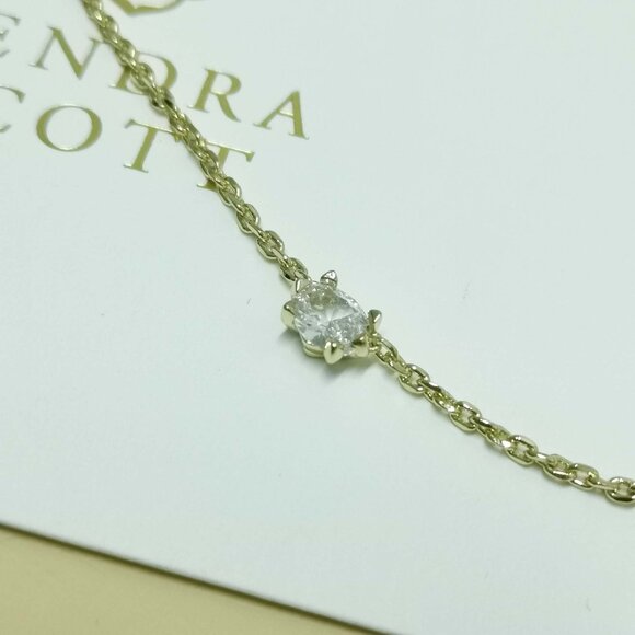 Kendra Scott Cailin Collection. Gold White Crystal Necklace - Picture 3 of 3